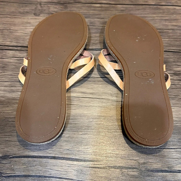UGG Australia ANNICE Beige Leather Flip Flop Sandals 1016801  Size 10 - Picture 5 of 5